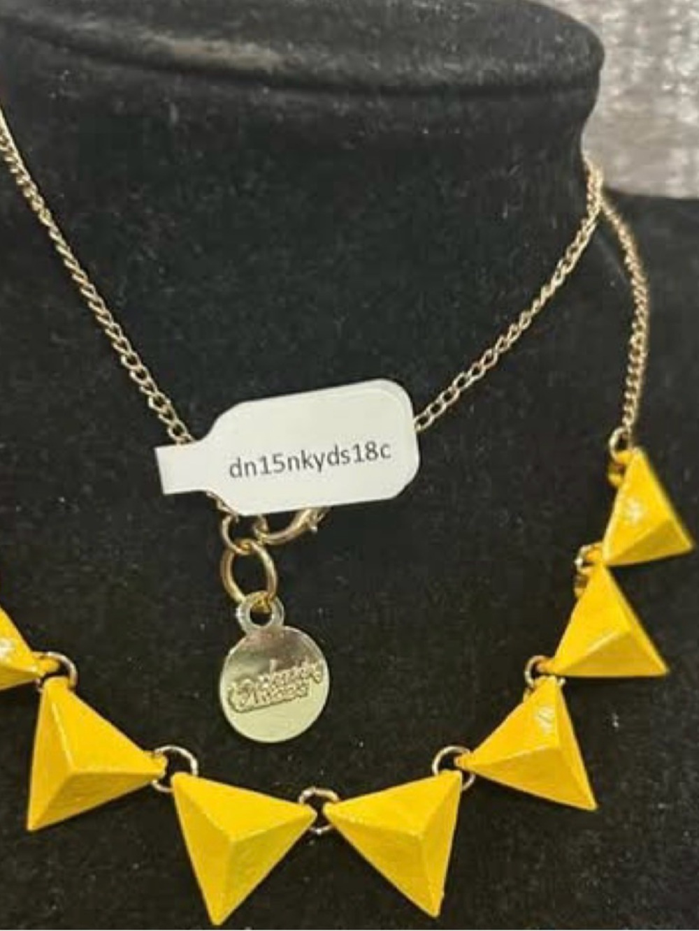 7CS Yellow Pyramid Statement Necklace
